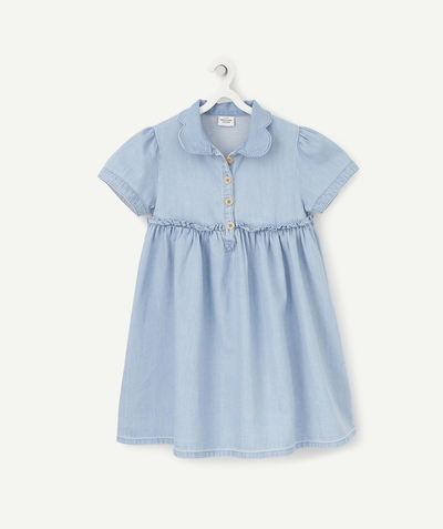 Formal weat : 50% off 2nd item* Tao Categories - GIRLS DRESS IN LOW IMPACT DENIM WITH A PETER PAN COLLAR