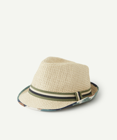 Boy radius - BOYS' STRAW HAT WITH A COLOURED HAT BAND AND DETAILS