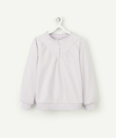 Comfy outfits radius - GIRLS' VIOLET SWEATSHIRT IN RECYCLED FIBERS WITH FRILLS
