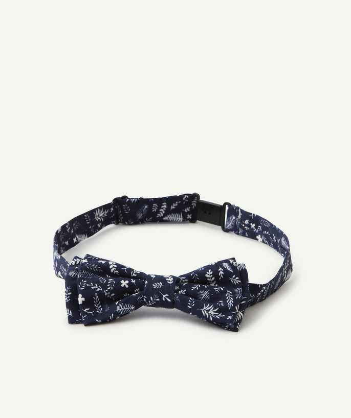Special Occasion Collection radius - BOYS' BOW TIE IN NAVY BLUE PRINTED COTTON