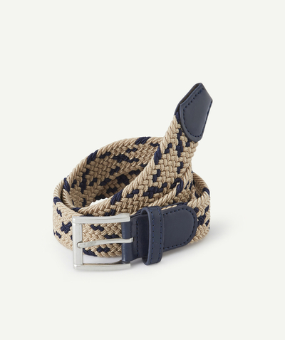 Belts - Braces - Bow ties radius - CEINTURE TRESSÉE GARÇON BEIGE ET BLEU MARINE