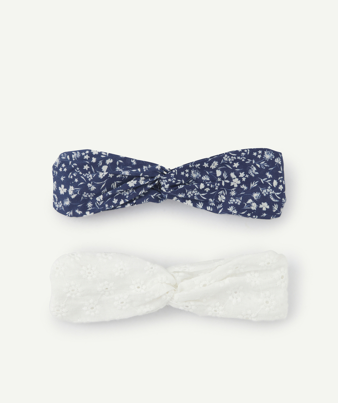Special Occasion Collection radius - SET OF TWO NAVY BLUE AND WHITE HEADBANDS FOR GIRLS