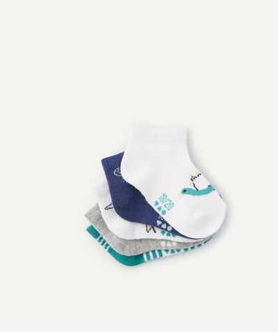 Accessories radius - PACK OF FIVE PAIRS OF BABY BOYS' PLAIN AND PRINTED SOCKS