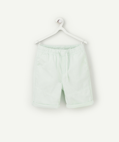 Shorts - Bermuda shorts radius - BOYS' STRAIGHT MINT GREEN COTTON BERMUDA SHORTS
