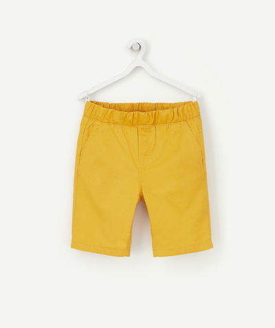 Shorts - Bermuda shorts radius - BOYS' STRAIGHT YELLOW BERMUDA SHORTS IN COTTON