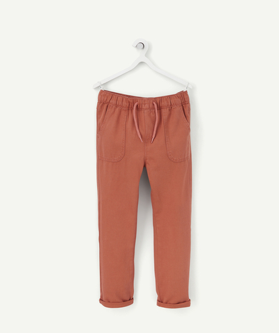 ECODESIGN radius - BOYS' RUST-COLOURED TROUSERS IN LINEN AND LOW ENVIRONMENTAL IMPACT COTTON