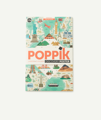 POPPIK ® Categories Tao - POSTER AVEC STICKERS SUR LE TOUR DU MONDE 7-12 ANS