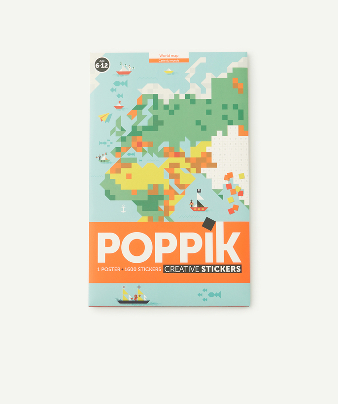 POPPIK ® radius - POSTER WITH WORLD MAP STICKERS 6-12 YEARS