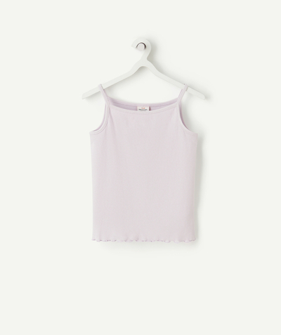 Tee-shirt radius - GIRLS' PALE PURPLE T-SHIRT MADE OF RECYCLED FIBRES