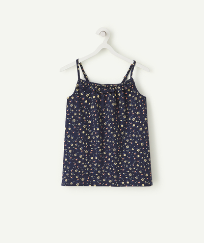 Our summer prints radius - GIRLS' T-SHIRT IN RECYCLED FIBERS WITH A FLORAL PRINT