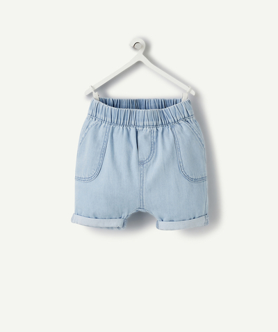 Shorts - Bermuda shorts family - BABY BOYS' LOW IMPACT BLUE DENIM BERMUDA SHORTS