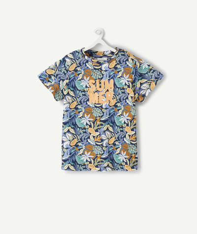T-shirt radius - BABY BOYS' TROPICAL PRINT T-SHIRT IN ORGANIC COTTON