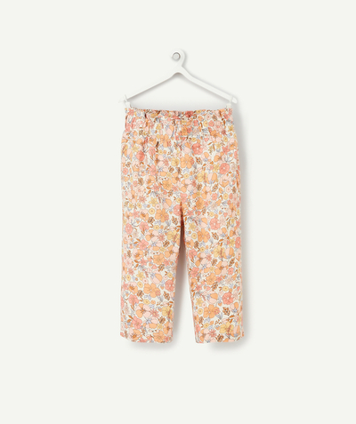 Trousers radius - BABY GIRLS' FLOWING COTTON TROUSERS WITH A FLORAL PRINT