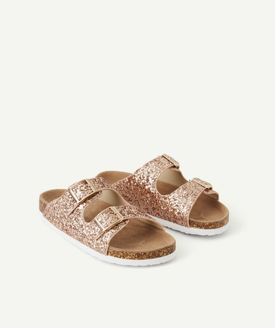 Girl radius - PINK SEQUINNED OPEN SANDALS WITH BUCKLES