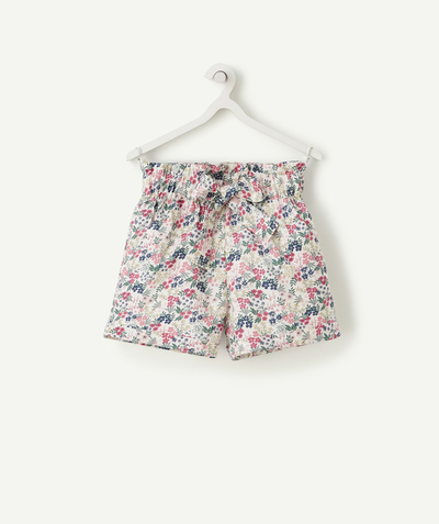 Our summer prints radius - GIRLS' SHORTS IN FLORAL PRINT ECO-FRIENDLY VISCOSE