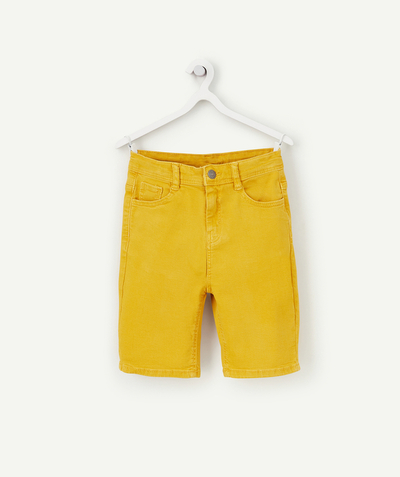 Jeans, pantalons, short Nouvelle Arbo - BERMUDA SLIM GARÇON JAUNE EN FIBRES RECYCLÉES