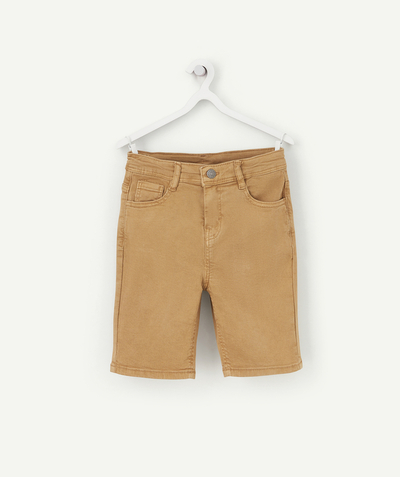 Jeans, pantalons, short Nouvelle Arbo - BERMUDA SLIM GARÇON OCRE EN FIBRES RECYCLÉES