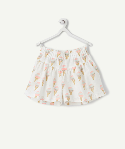 short Tao Categories - GIRLS' WHITE SHORTS WITH AN ICE CREAM PRINT