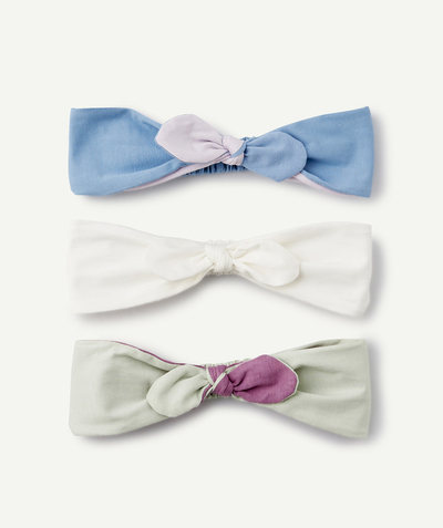Accessories radius - PACK OF THREE REVERSIBLE HEADBAND WITH BOWS FOR GIRLS