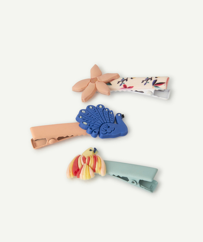 Hair accessories Tao Categories - SET OF THREE BABY GIRLS' COLOURED HAIR SLIDES