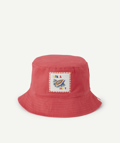 Girl radius - GIRLS' REVERSIBLE PINK COTTON BUCKET HAT WITH A PATCH