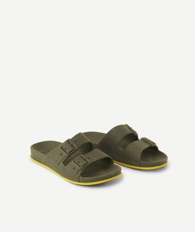Shoes radius - CHILDREN'S KHAKI SCENTED SANDALS WITH YELLOW DETAILS