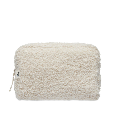 Cosmetics Tao Categories - TOILETRY BAG IN BEIGE CURLY FABRIC