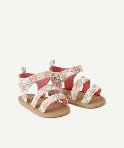 Shoes, booties radius - BABY GIRLS' FLORAL PRINT SANDAL-STYLE BOOTIES