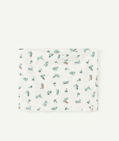 Scarves Tao Categories - BOYS' SNOOD IN RECYCLED FIBRES PRINTED WITH CROCODILES