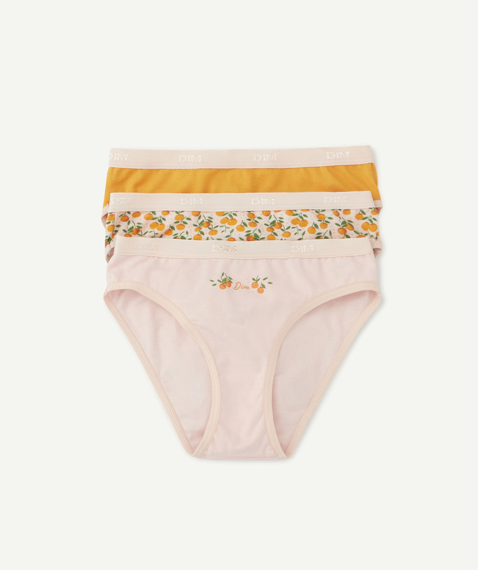 Brands Sub radius in - SET OF THREE PAIRS OF PRINTED OR PLAIN ORANGE, YELLOW AND PASTEL PINK KNICKERS