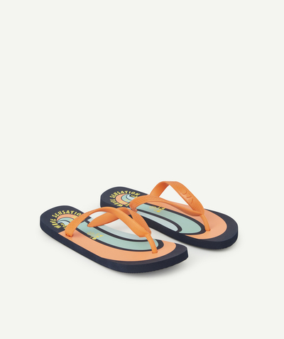  Our beach looks for the whole family Tao Categories - BOYS' ORANGE AND BLUE SURF THEME FLIP-FLOPS