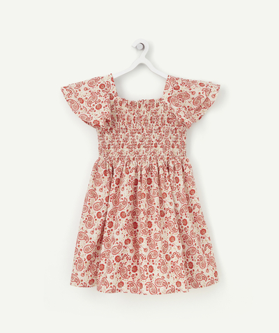 Girl radius - GIRLS' COTTON DRESS WITH A RED PAISLEY PRINT