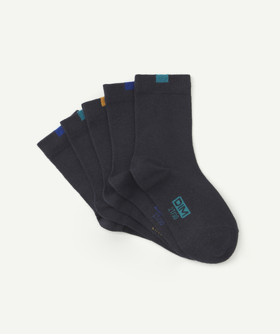 Tights and socks family - PACK OF 5 PAIRS OF NAVY BLUE SOCKS