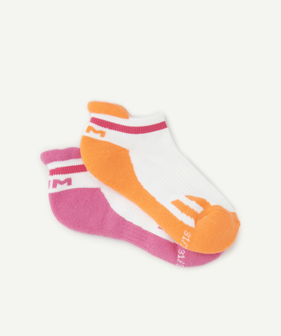 Tights and socks family - PACK OF TWO PAIRS OF RETRO PINK AND ORANGE SOCKETTES