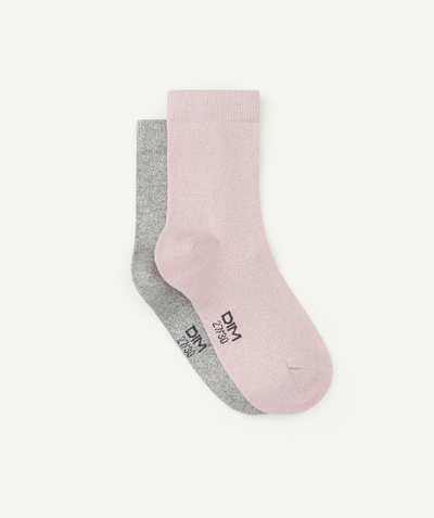 DIM ® Sub radius in - PACK OF TWO PAIRS OF PINK AND GREY SOCKS
