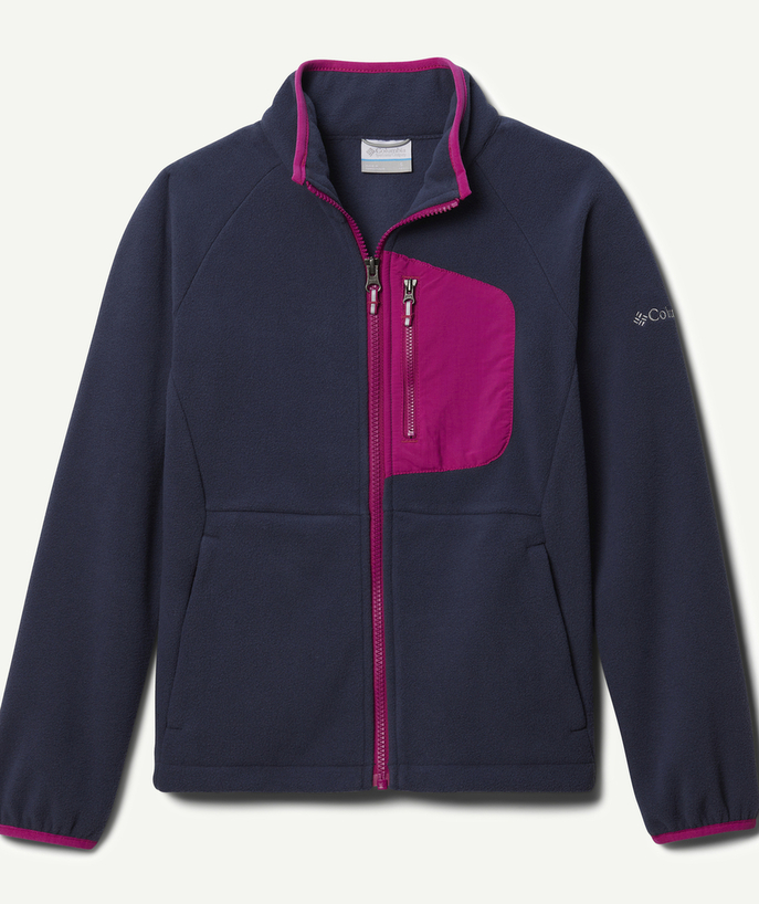 Pullover - Cardigan Sub radius in - GIRLS' BLUE AND PINK FAST TREK III FLEECE PULLOVER WITH A ZIP