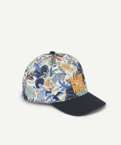 Hat, cap Tao Categories - BABY BOYS' NAVY BLUE TROPICAL-THEME CAP