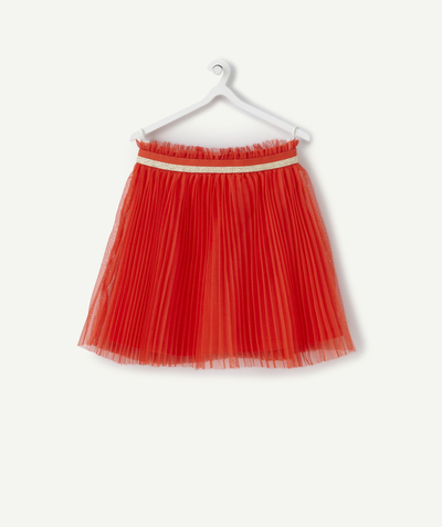 Skirt radius - BABY GIRLS' SHORT RED SKIRT IN PLEATED TULLE