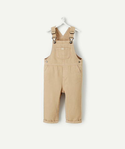 Our latest looks radius - BABY BOYS' BEIGE ECO-FRIENDLY VISCOSE DUNGAREES