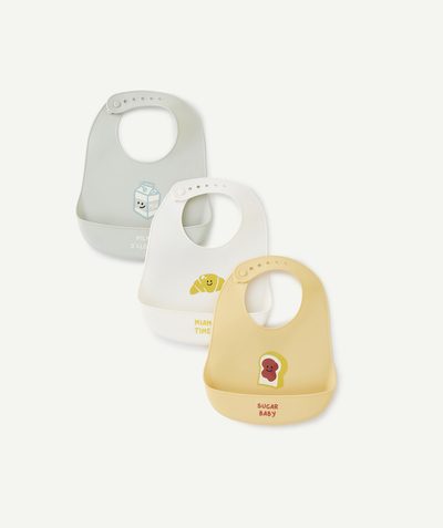 Other accessories radius - SET OF THREE BABIES' BIBS IN RECYCLED SILICONE WITH A BREAKFAST THEME
