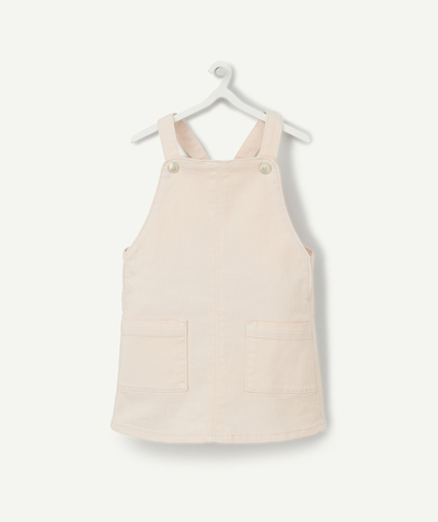 Dress - skirt radius - BABY GIRLS' PINK PINAFORE DRESS IN RECYCLED FIBRES