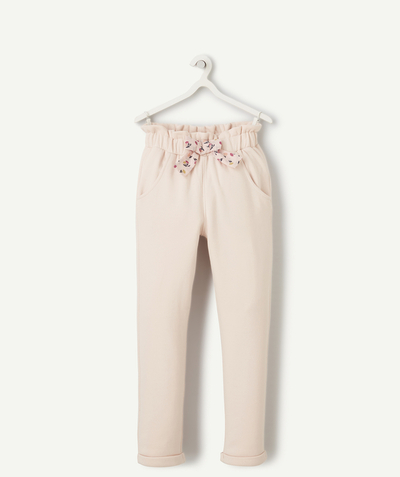 Nice price radius - GIRLS' PINK RECYCLED FIBRE JOGGERS WITH FLORAL BOW