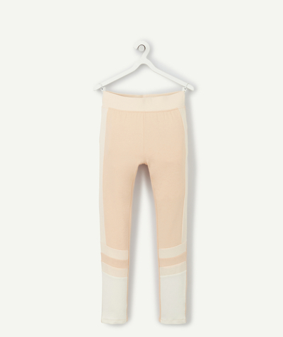 Back to school collection radius - GIRLS' TREGGINGS WITH PINK AND WHITE BANDS