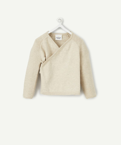 Knitwear - Sweater radius - BEIGE CROSS-OVER JACKET