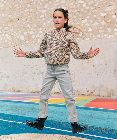 Back to school collection radius - GIRLS' LEOPARD PRINT KNITTED JUMPER