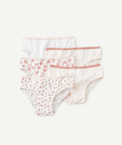 Girl radius - SET OF FIVE GIRLS' PINK AND WHITE FLORAL BRIEFS