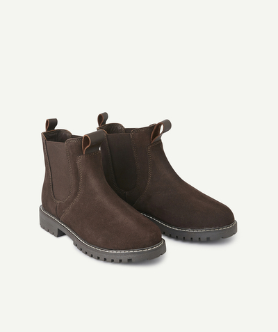 Boy radius - GIRLS' BROWN LEATHER ANKLE BOOTS