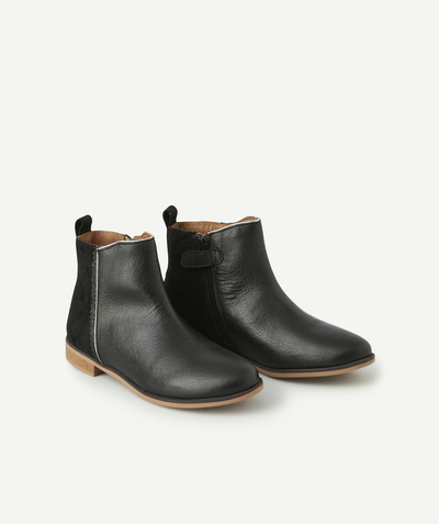 Shoes radius - GIRLS' BLACK VEGETABLE-TANNED BOOTS