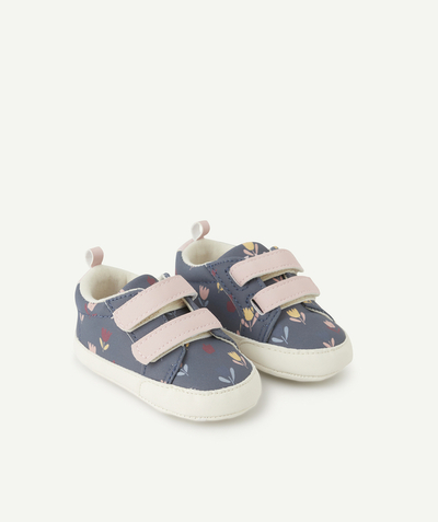 Accessories radius - BABY GIRLS' BLUE AND FLORAL PRINT TRAINER-STYLE BOOTIES