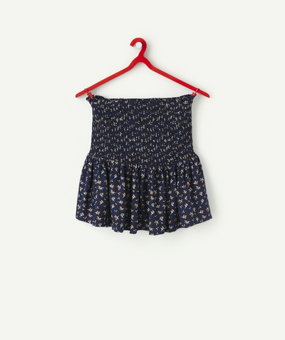 New collection Sub radius in - GIRLS' NAVY FLORAL PRINT ECO-FRIENDLY VISCOSE ELASTICATED SKIRT